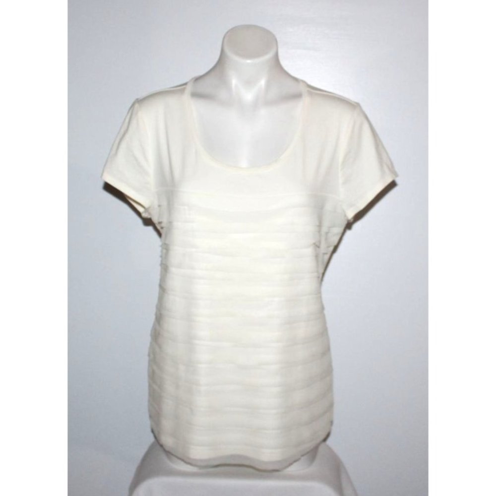 ANN TAYLOR Women's Ivory Cotton Top Size XL